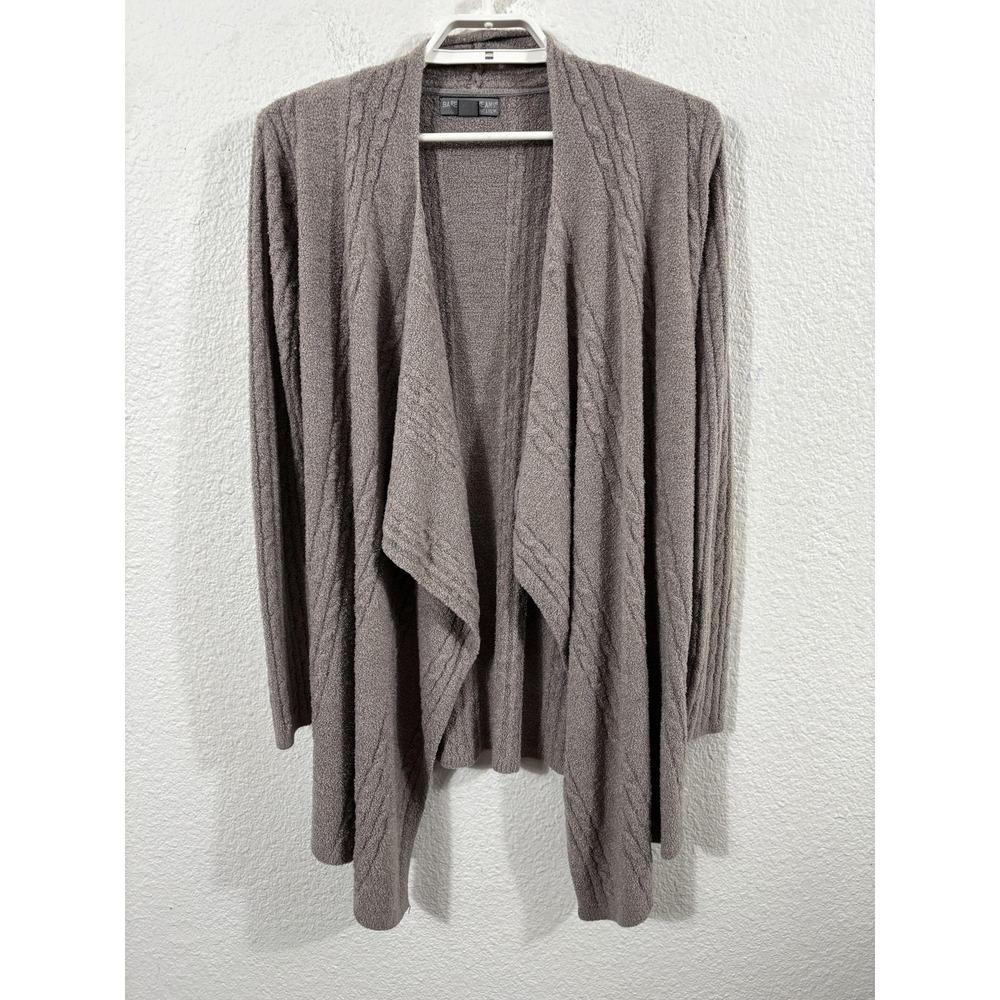 Barefoot Dreams Cardigan‎ Womens S/M Taupe Bamboo Chic Lite Open Front Sweater
